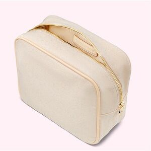 Stoney Clover Lane Large Pouch - Vegan leather, canvas in Tan with dust bag